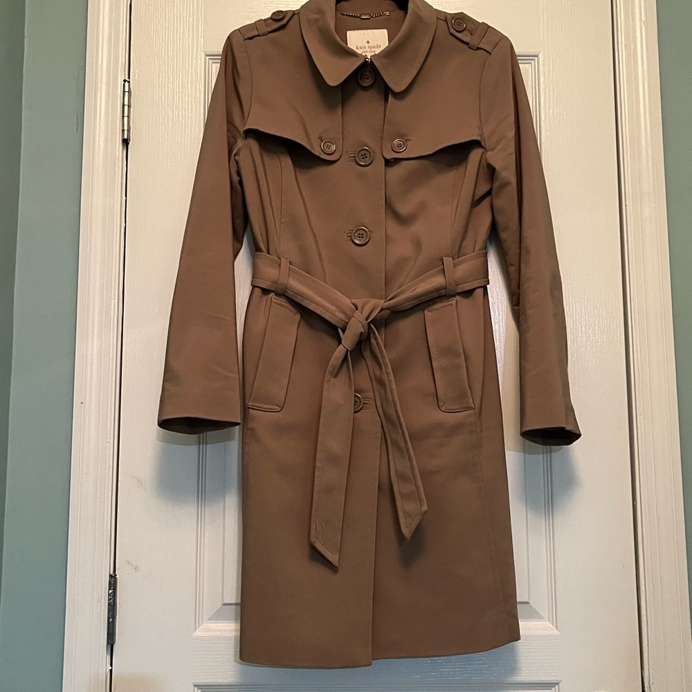 Tan Kate Spade trench coat